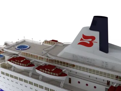 Royal Viking Star Cruise Ship Low-poly 3D model