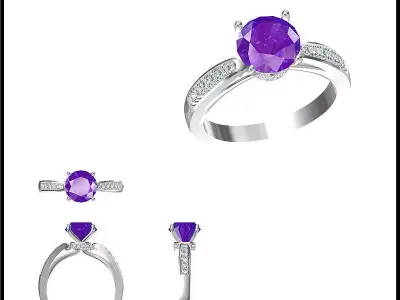 JCD Format Antique color stone rings cad color stone ring design 3D print model purchase