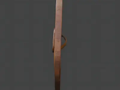 Wooden dwarven round runic shield Free low-poly 3D model