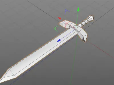 low-poly sword Free low-poly 3D model order