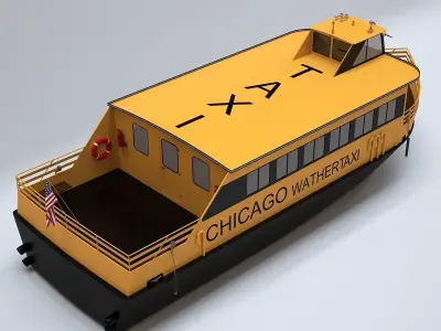 Chicago Water Taxi Boat 3D model