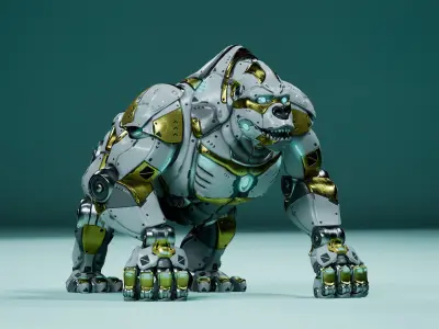 Sci-Fi Gorilla Low-poly 3D model