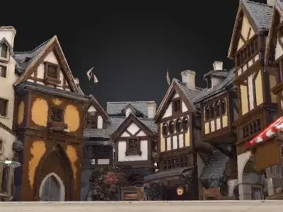Low Poly Medieval City Pack - Modular Game Assets Low-poly 3D model