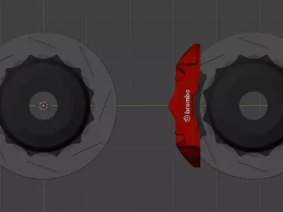 Brembo Front and Rear Brake Caliper Disc Set 3D Data 3D model