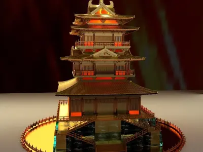Chinese ancient house  3D model 2