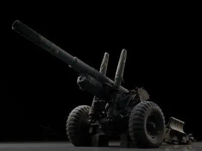 Artillery Medium Gun 3D model