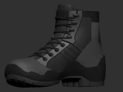Soldier boots - high mesh 3D model