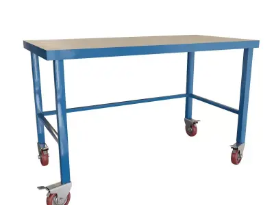  Novo metal industrial work table with wheels  3D model