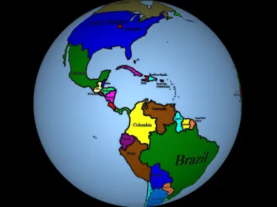 Earth globe of world 3D model