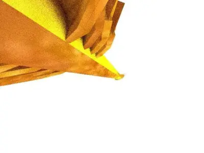 Poseidons-trident golden arrowhead Low-poly 3D model