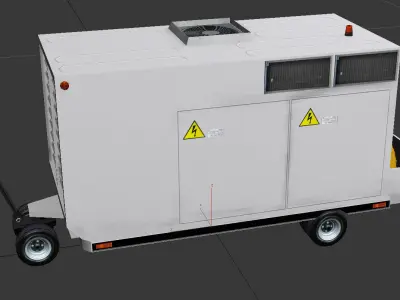 Ground Air Conditioner Unit Low-poly 3D model