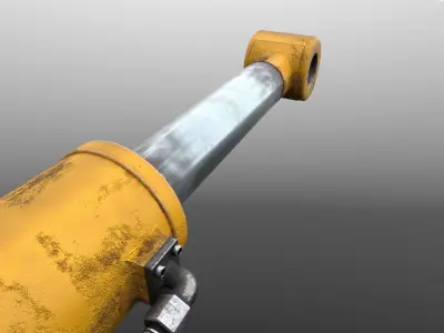 Hydraulic Piston Free low-poly 3D model