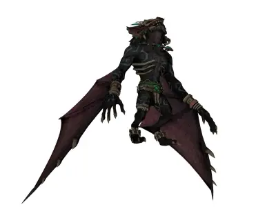 High Quality 3D Model  Fantasy Demon Bat Creature Low-poly 3D model