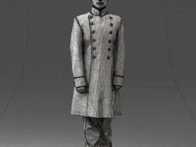 Man in full military uniform 0179 3D model