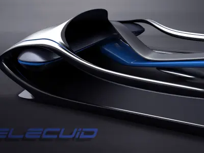 Fluidic electric dashboard concept 3D model