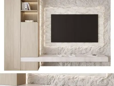 TV wall panel 05 Free 3D model