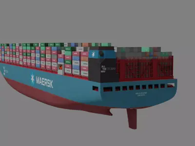 Berlin container ship lowpoly 3D model