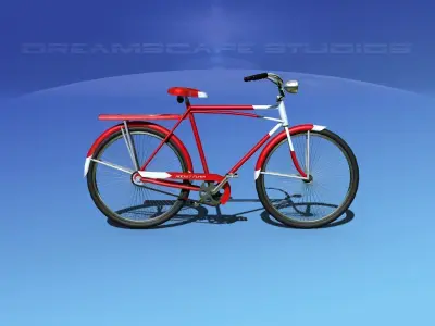 Classic 1955 Mens Bicycle 3D model