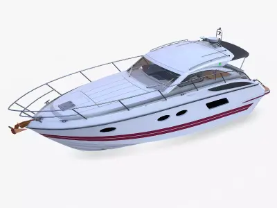 Small Motor Yacht Low-poly PBR Low-poly 3D model
