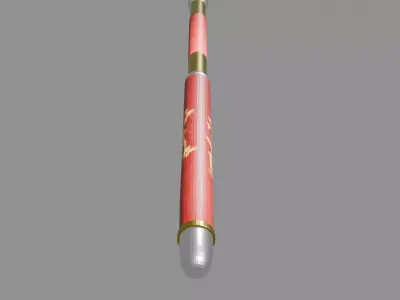 Oriental Dragon Staff 3D model