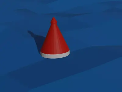 Buoy red and white in sea low poly Low-poly 3D model