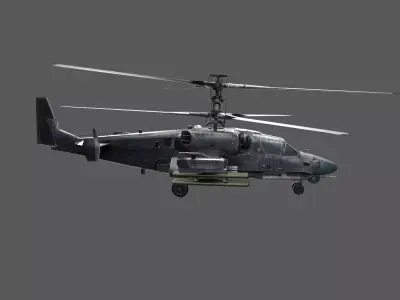 K-52 Helicopter Low-poly 3D model