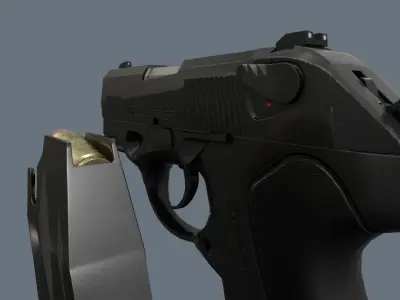 Beretta PX4 - Model and Textures low-poly 3D model Low-poly 3D model
