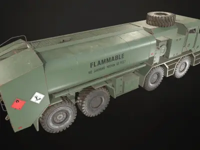 Heavy Military Truck V2 - Tanker Low-poly 3D model