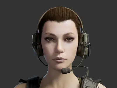 Female Soldier Low-poly 3D model order