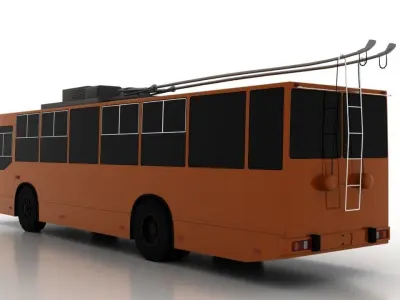 Trolleybus JUMZ-T2 mod7 Low Low-poly 3D model