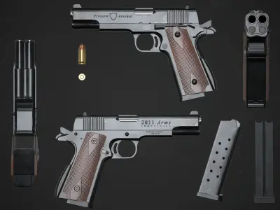 AF 2011 Pistol Low-poly 3D model