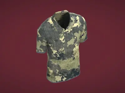 Military Outfit - T-shirt Low-poly 3D model 3