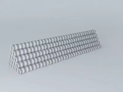 Tubings stack of metal tubes Free 3D model