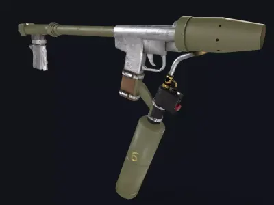 M2 Flamethrower Low-poly 3D model