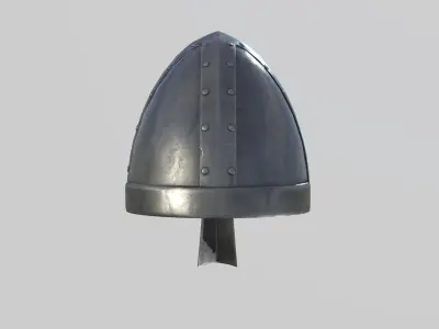 Medieval Norman Helmet Low-poly 3D model