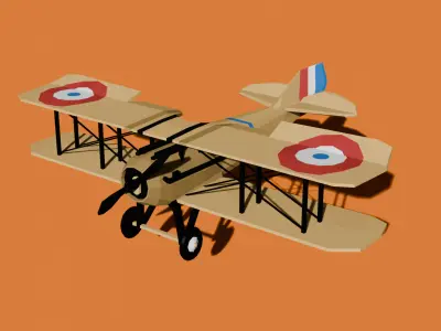 Spad SXIII Low-poly model Low-poly 3D model