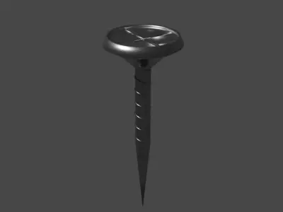 Iron nail Free low-poly 3D model