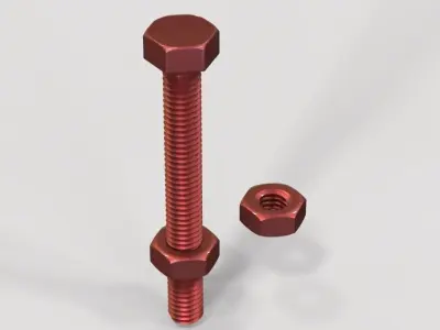 M5 x 40mm Full Thread Hex Bolts 3D print model