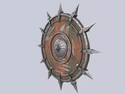 Orc shield Low-poly 3D model