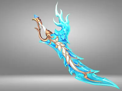 Ice Sword Low-poly 3D model buy