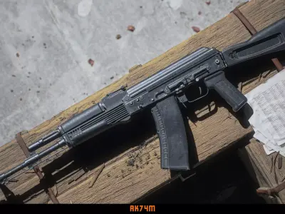 AK74M ak - rifle Low-poly 3D model