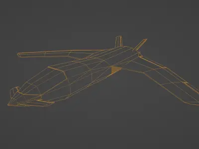 Low Poly Scout Jet Low-poly 3D model