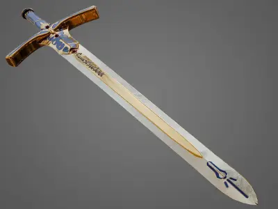 Fate stay night Excaliburn sword Low-poly 3D model