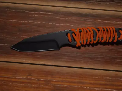 Knife with Rope Grip 3D Model 3D model