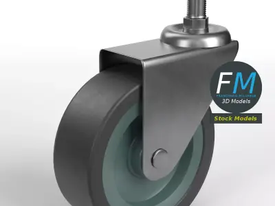 Threaded Stem Caster Wheel 3D model