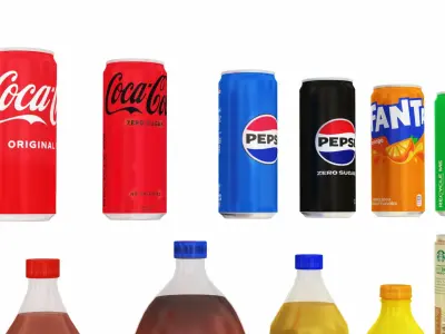 Supermarket Products 100 in 1 3D model
