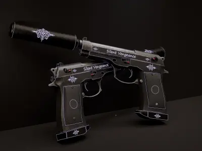 Stylized Handgun 3D model