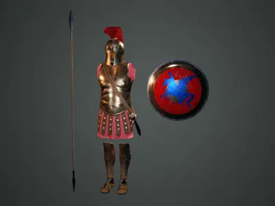 Ancient Greek Hoplite Armour Low-poly 3D model