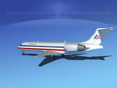 Boeing 717-200 American 3D model