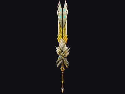 Sword Magical Cutting Fantasy Melee Dagger Iron Blade Saber Low-poly 3D model buy